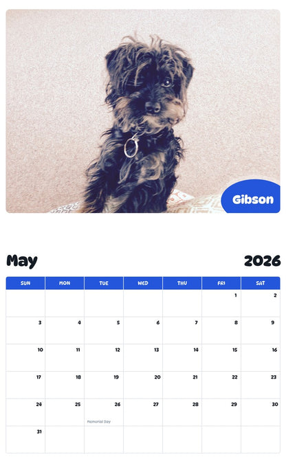 2026 - 2027 Gibson - Pawidols Pet Calendar