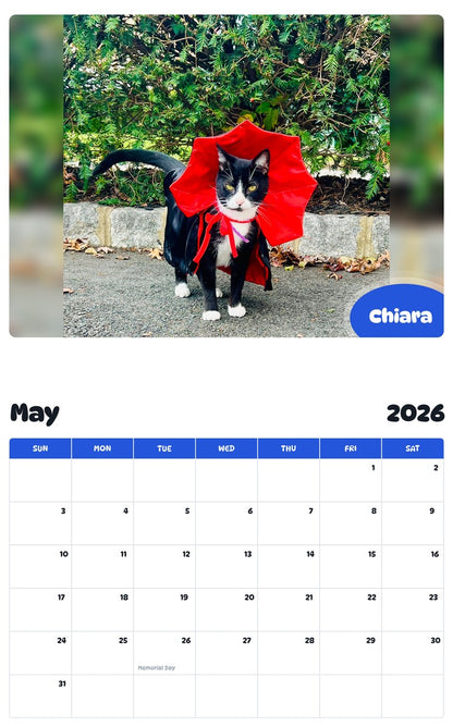 2026 - 2027 Chiara - Pawidols Pet Calendar