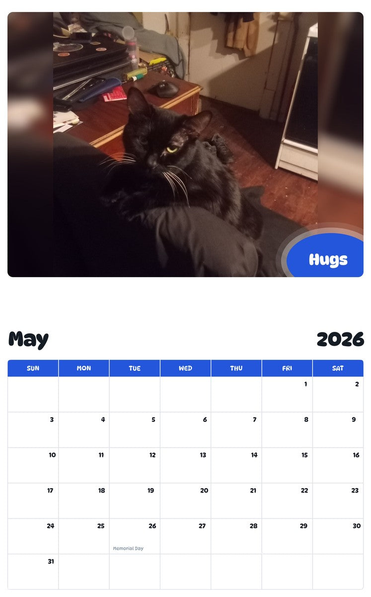 2026 - 2027 Hugs - Pawidols Pet Calendar