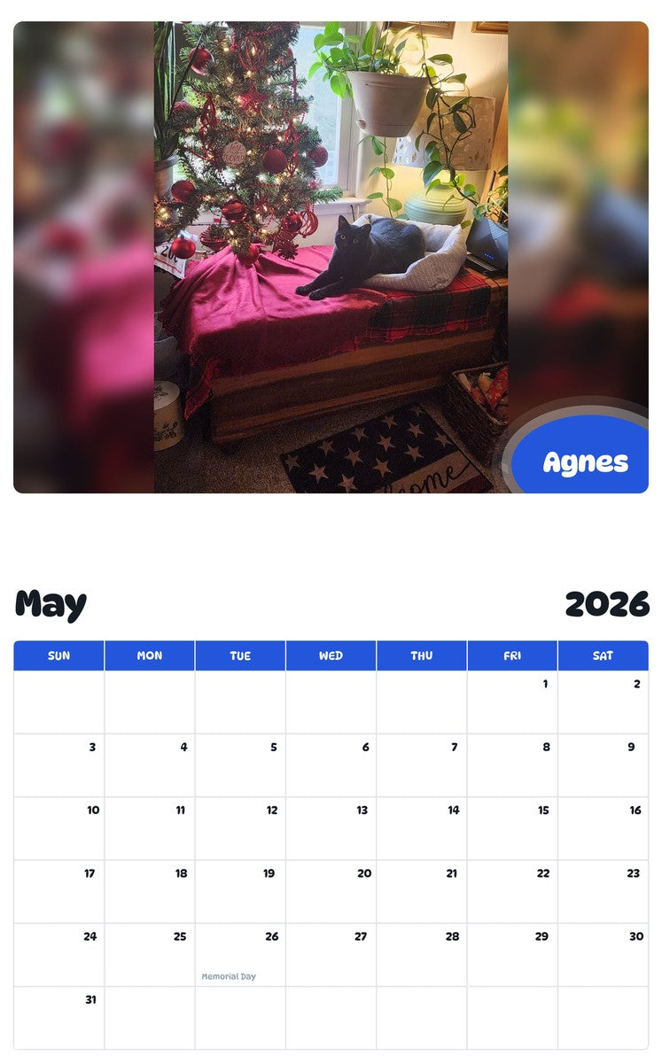 2026 - 2027 Agnes - Pawidols Pet Calendar