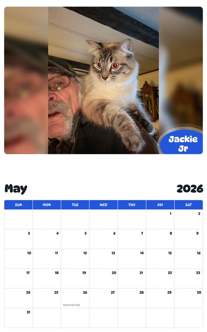 2026 - 2027 Jackie Jr - Pawidols Pet Calendar