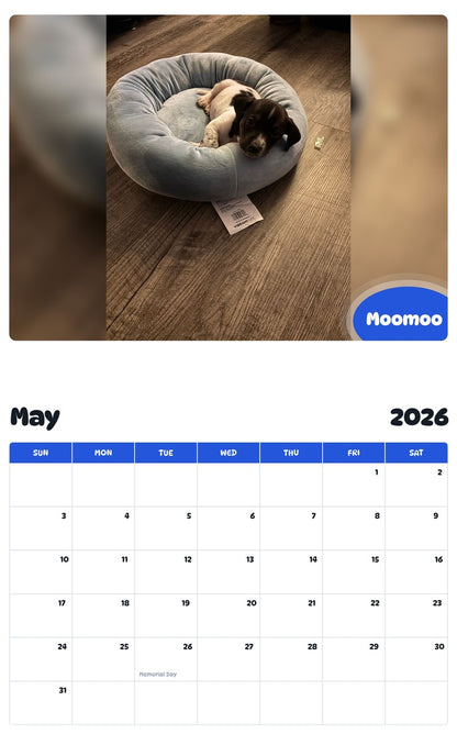 2026 - 2027 Moomoo - Pawidols Pet Calendar