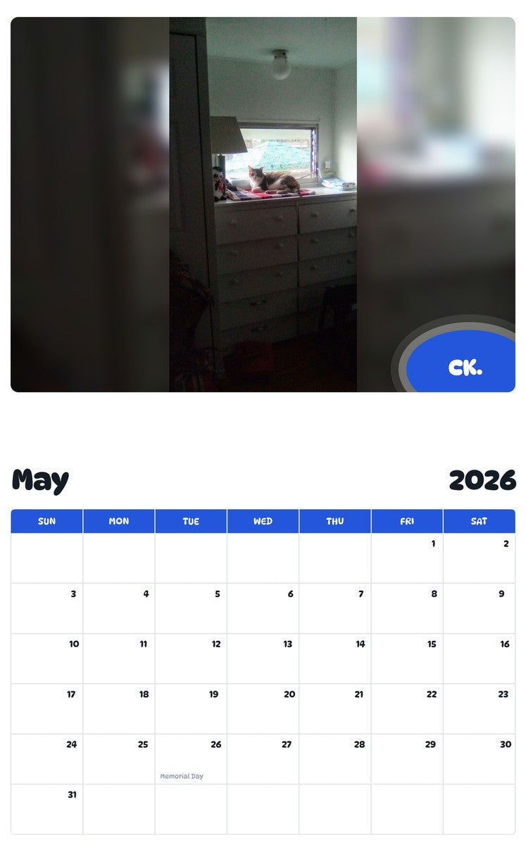 2026 - 2027 CK. - Pawidols Pet Calendar