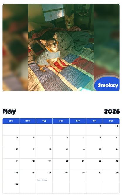 2026 - 2027 Smokey - Pawidols Pet Calendar