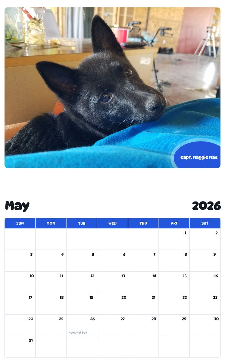 2026 - 2027 Capt. Maggie Mae - Pawidols Pet Calendar