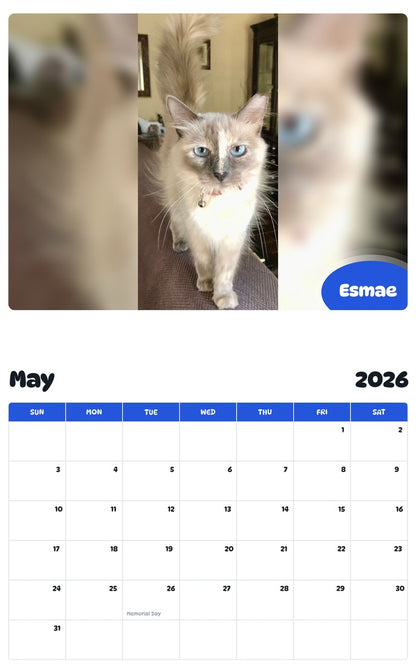 2026 - 2027 Esmae - Pawidols Pet Calendar