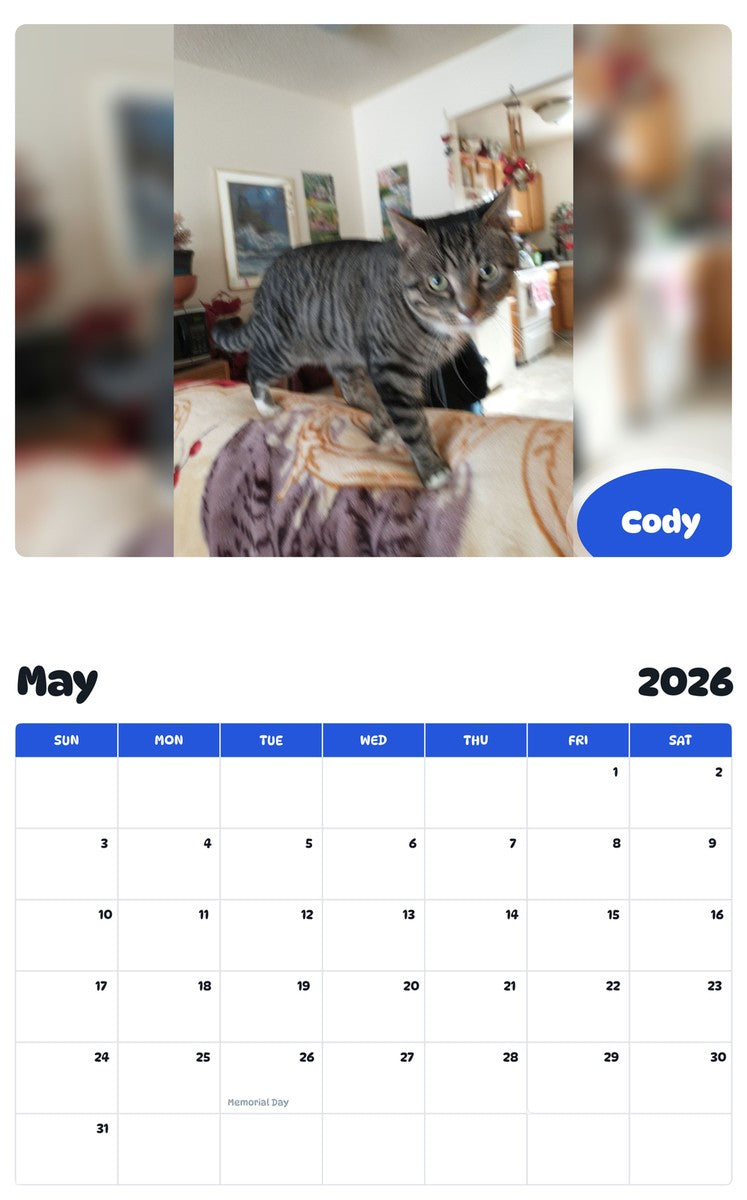 2026 - 2027 Cody - Pawidols Pet Calendar