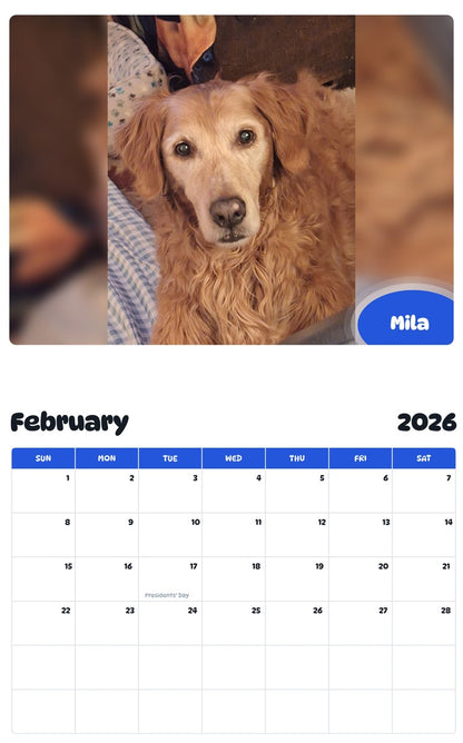 October 2025 - September 2026 Mila - Pawidols Pet Calendar