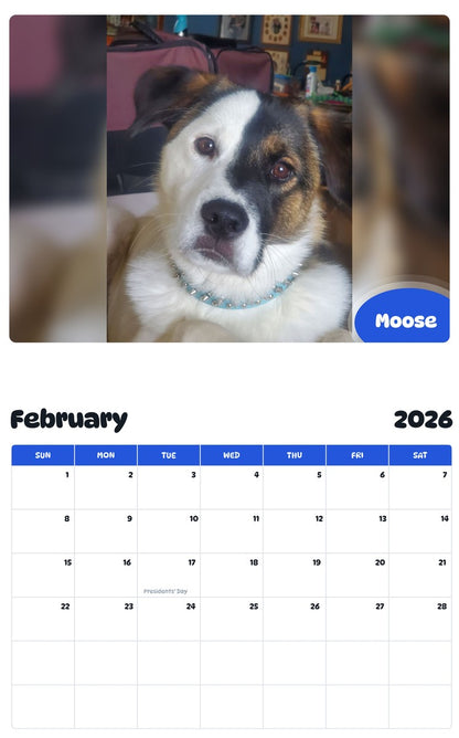 October 2025 - September 2026 Moose - Pawidols Pet Calendar