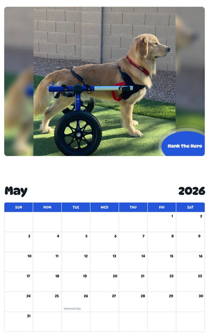2026 - 2027 Hank the Hero - Pawidols Pet Calendar