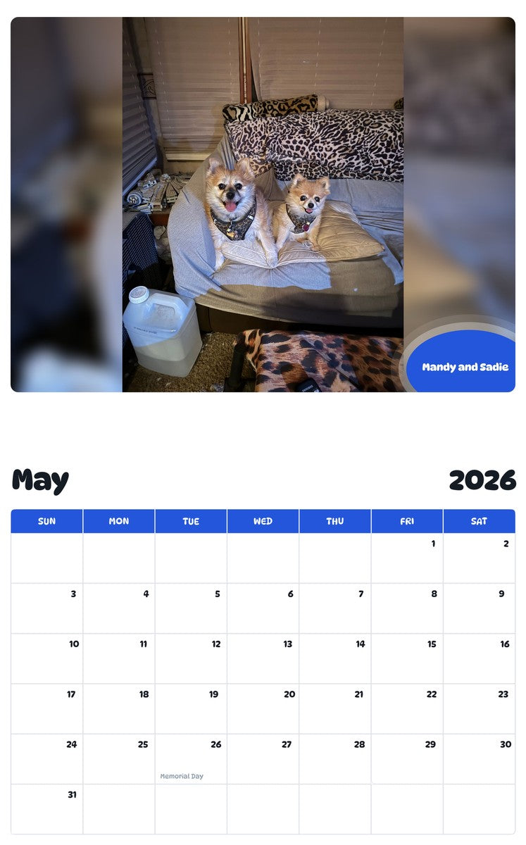 2026 - 2027 Mandy and Sadie - Pawidols Pet Calendar