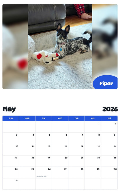 2026 - 2027 Piper - Pawidols Pet Calendar