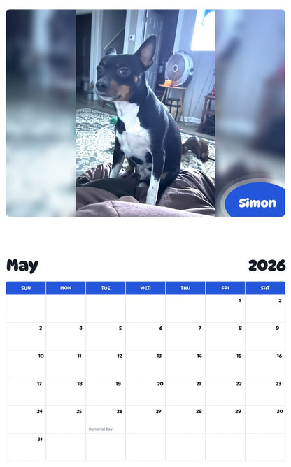2026 - 2027 Simon - Pawidols Pet Calendar
