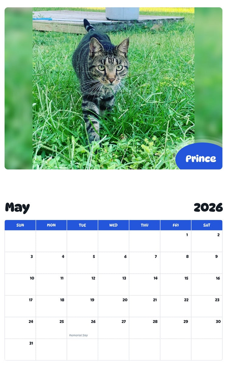 2026 - 2027 Prince - Pawidols Pet Calendar