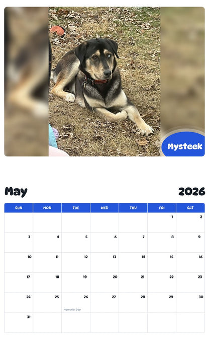 2026 - 2027 Mysteek - Pawidols Pet Calendar