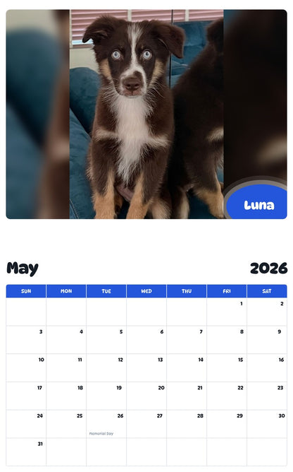 2026 - 2027 Luna - Pawidols Pet Calendar