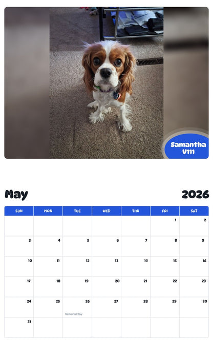 2026 - 2027 Samantha V111 - Pawidols Pet Calendar