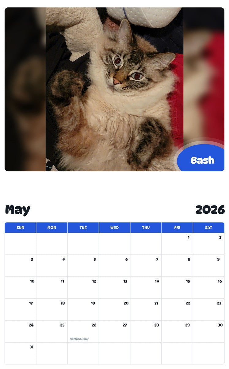 2026 - 2027 Bash - Pawidols Pet Calendar