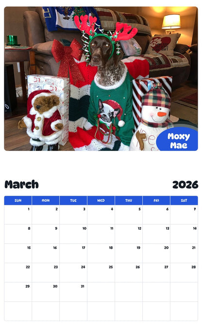 November 2025 - October 2026 Moxy Mae - Pawidols Pet Calendar