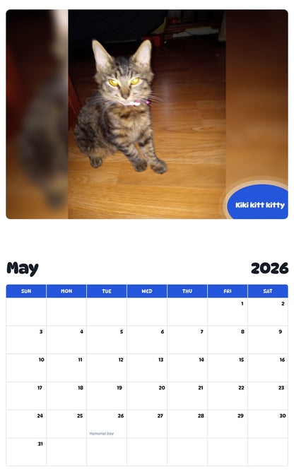 2026 - 2027 Kiki kitt kitty - Pawidols Pet Calendar