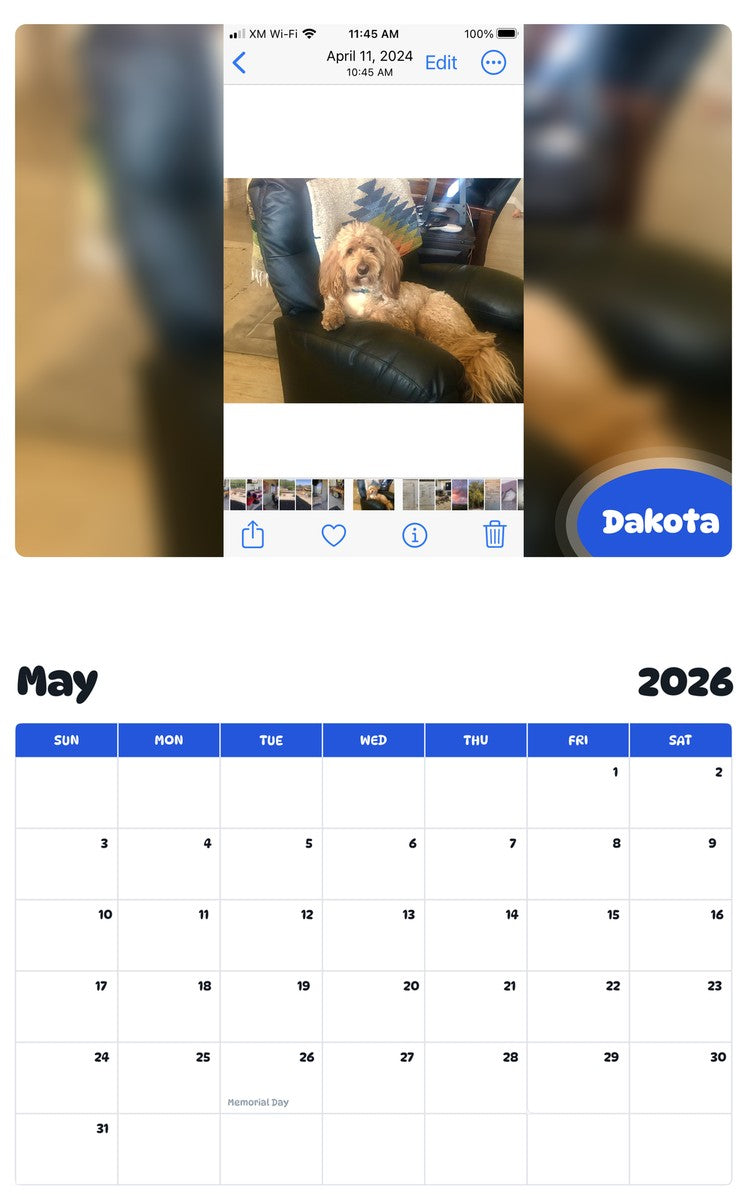 2026 - 2027 Dakota - Pawidols Pet Calendar