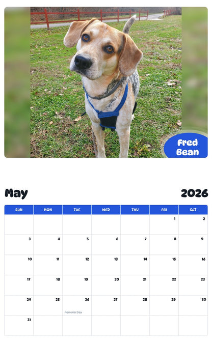 2026 - 2027 Fred Bean - Pawidols Pet Calendar