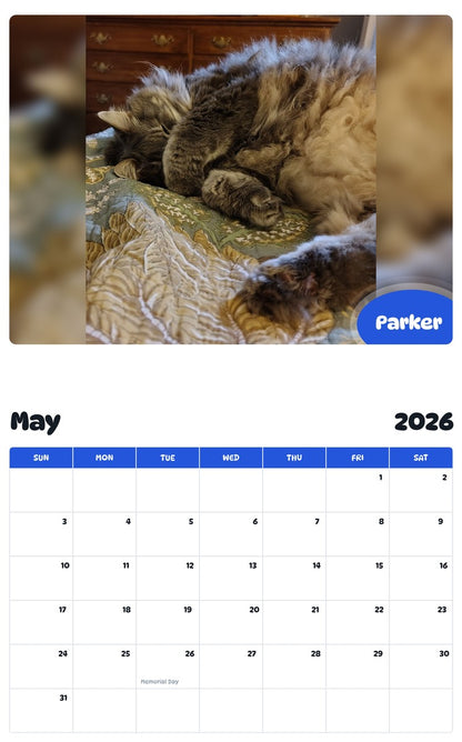2026 - 2027 Parker - Pawidols Pet Calendar