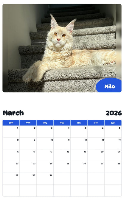 November 2025 - October 2026 Milo - Pawidols Pet Calendar