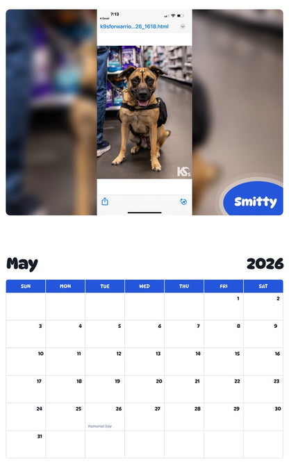 2026 - 2027 Smitty - Pawidols Pet Calendar