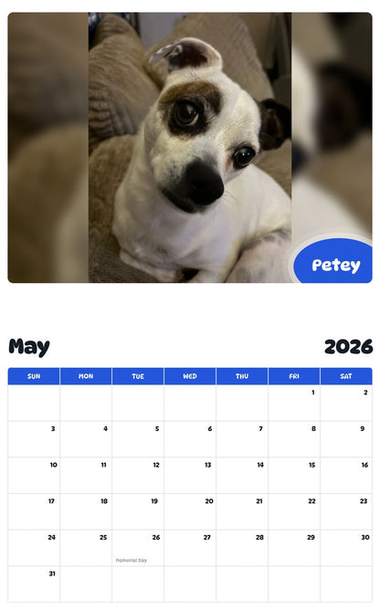 2026 - 2027 Petey - Pawidols Pet Calendar