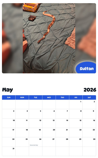 2026 - 2027 Sultan - Pawidols Pet Calendar