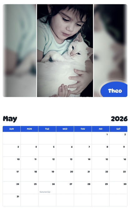 2026 - 2027 Theo - Pawidols Pet Calendar