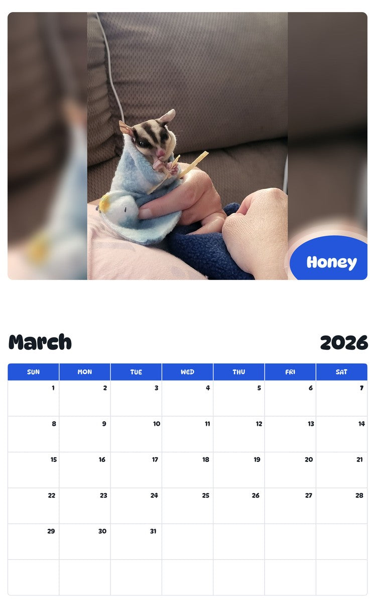November 2025 - October 2026 Honey - Pawidols Pet Calendar