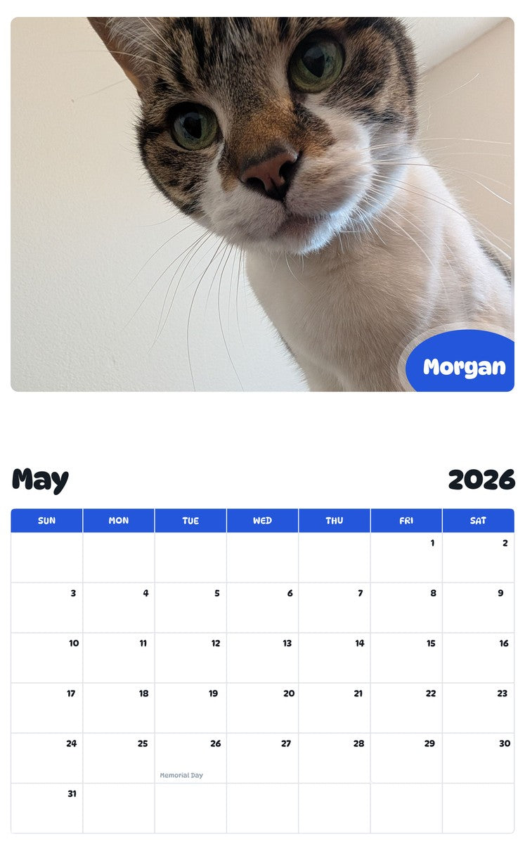 2026 - 2027 Morgan - Pawidols Pet Calendar