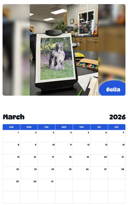 November 2025 - October 2026 Bella - Pawidols Pet Calendar