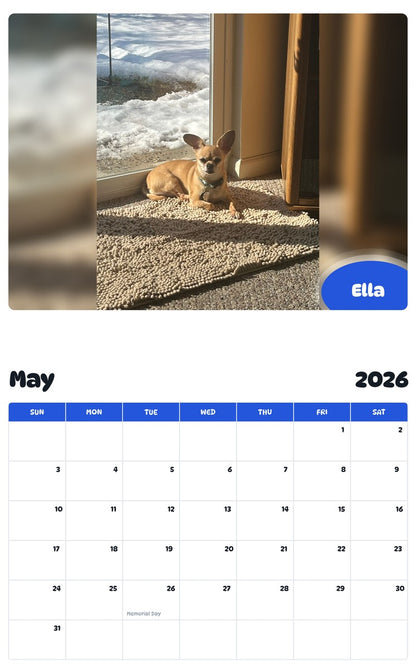 2026 - 2027 Ella - Pawidols Pet Calendar