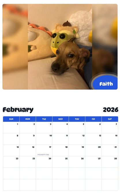 November 2025 - October 2026 Faith - Pawidols Pet Calendar
