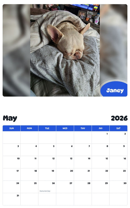 2026 - 2027 Janey - Pawidols Pet Calendar