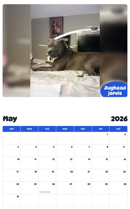 2026 - 2027 Jughead jarvis - Pawidols Pet Calendar