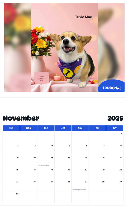 July 2025 - June 2026 Trixiemae - Pawidols Pet Calendar