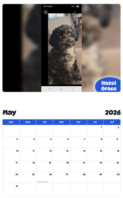 2026 - 2027 Hazel Grace - Pawidols Pet Calendar