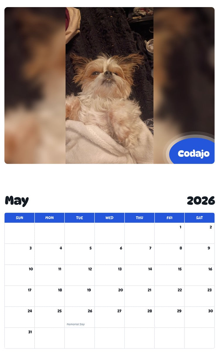 2026 - 2027 Codajo - Pawidols Pet Calendar