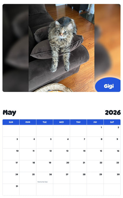 2026 - 2027 Gigi - Pawidols Pet Calendar