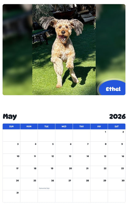 2026 - 2027 Ethel - Pawidols Pet Calendar
