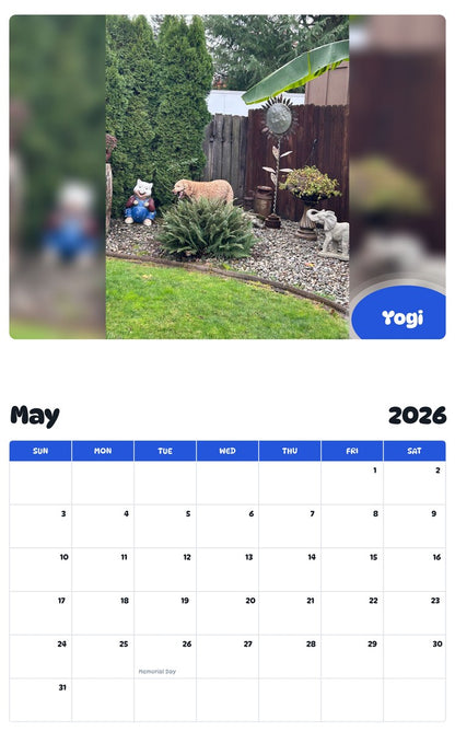 2026 - 2027 Yogi - Pawidols Pet Calendar