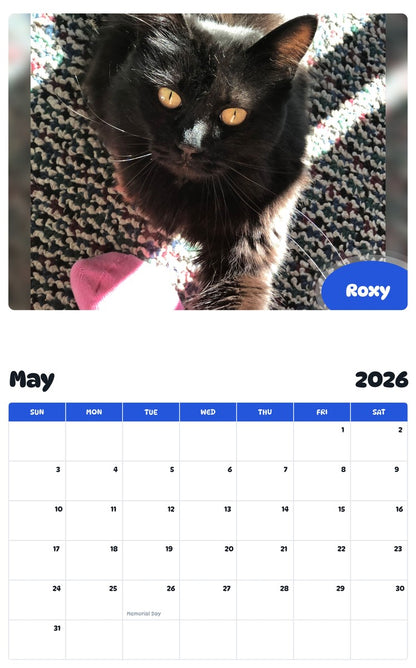 2026 - 2027 Roxy - Pawidols Pet Calendar