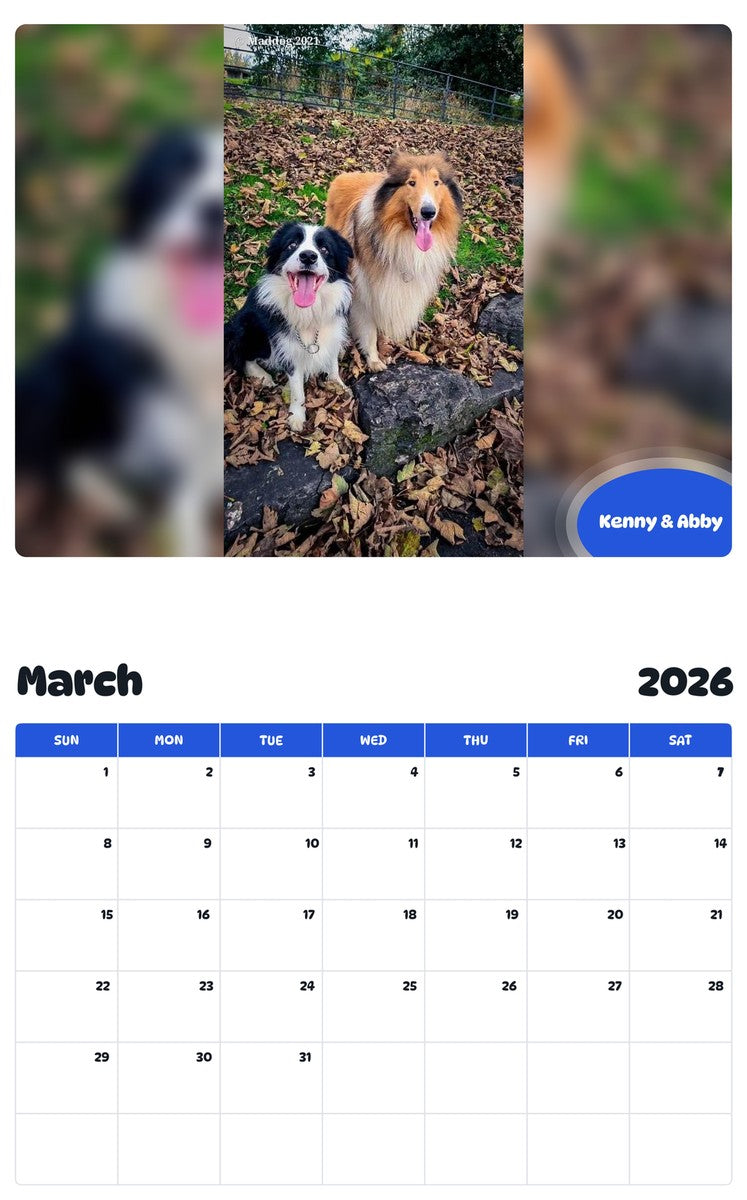 November 2025 - October 2026 Kenny & Abby - Pawidols Pet Calendar