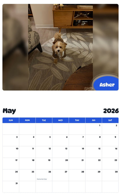 2026 - 2027 Asher - Pawidols Pet Calendar