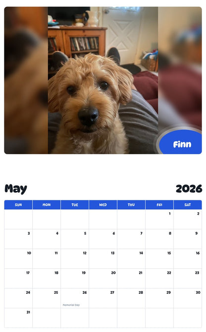 2026 - 2027 Finn - Pawidols Pet Calendar