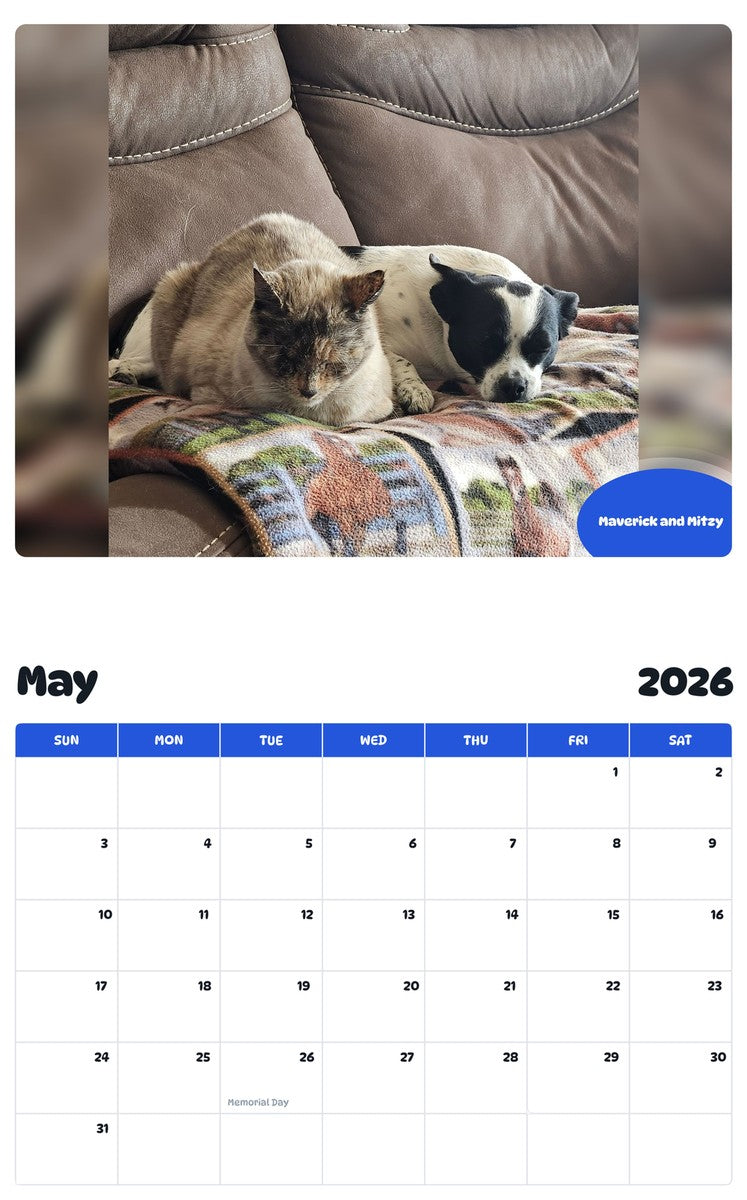 2026 - 2027 Maverick and Mitzy - Pawidols Pet Calendar